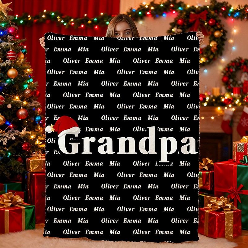 Custom MAMA Christmas Blanket with Your Family Names