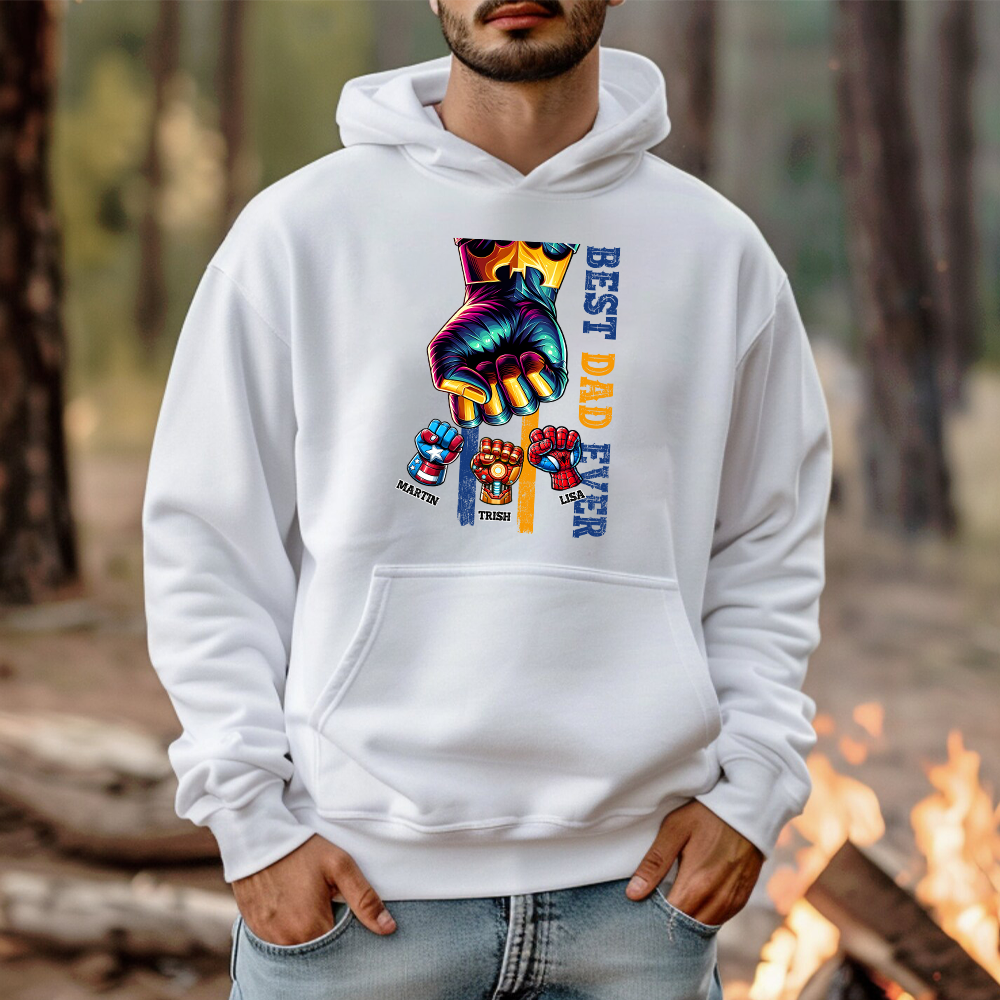 50% OFF🦸Custom Superhero Fist Bump Best Dad Ever T-shirt/Crewneck/Hoodie