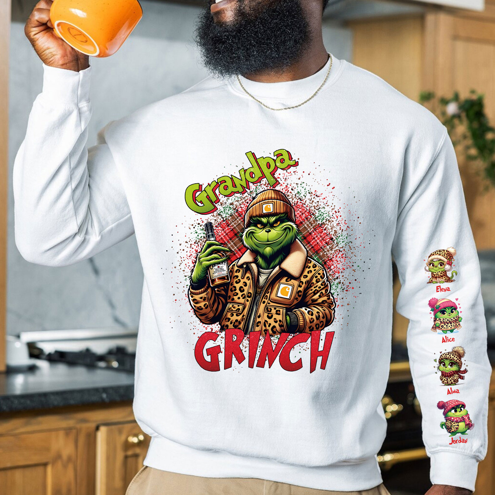 Custom Christmas Mama Daddy With Kids Name Sweatshirt Christmas Day Gift