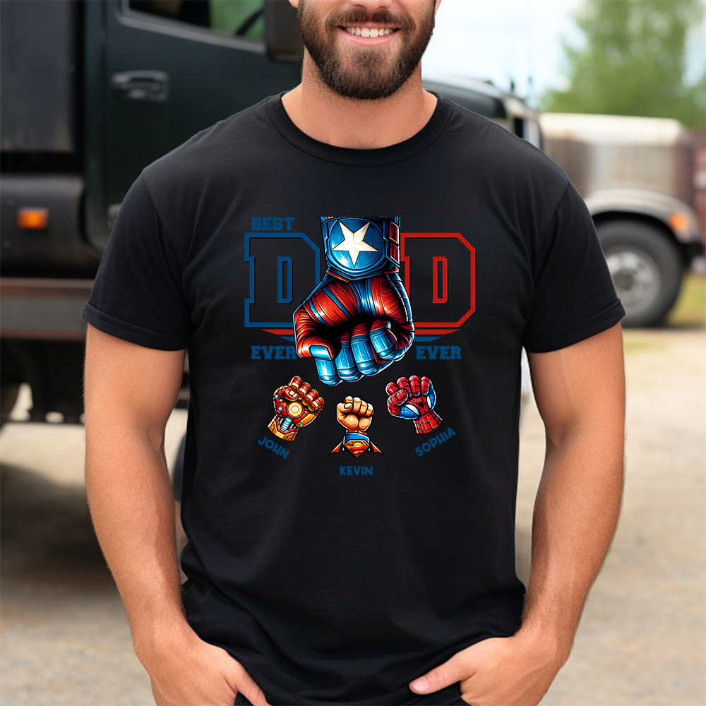 50% OFF😎Custom Superhero Fist Bump Best Dad Ever T-shirt/Crewneck/Hoodie