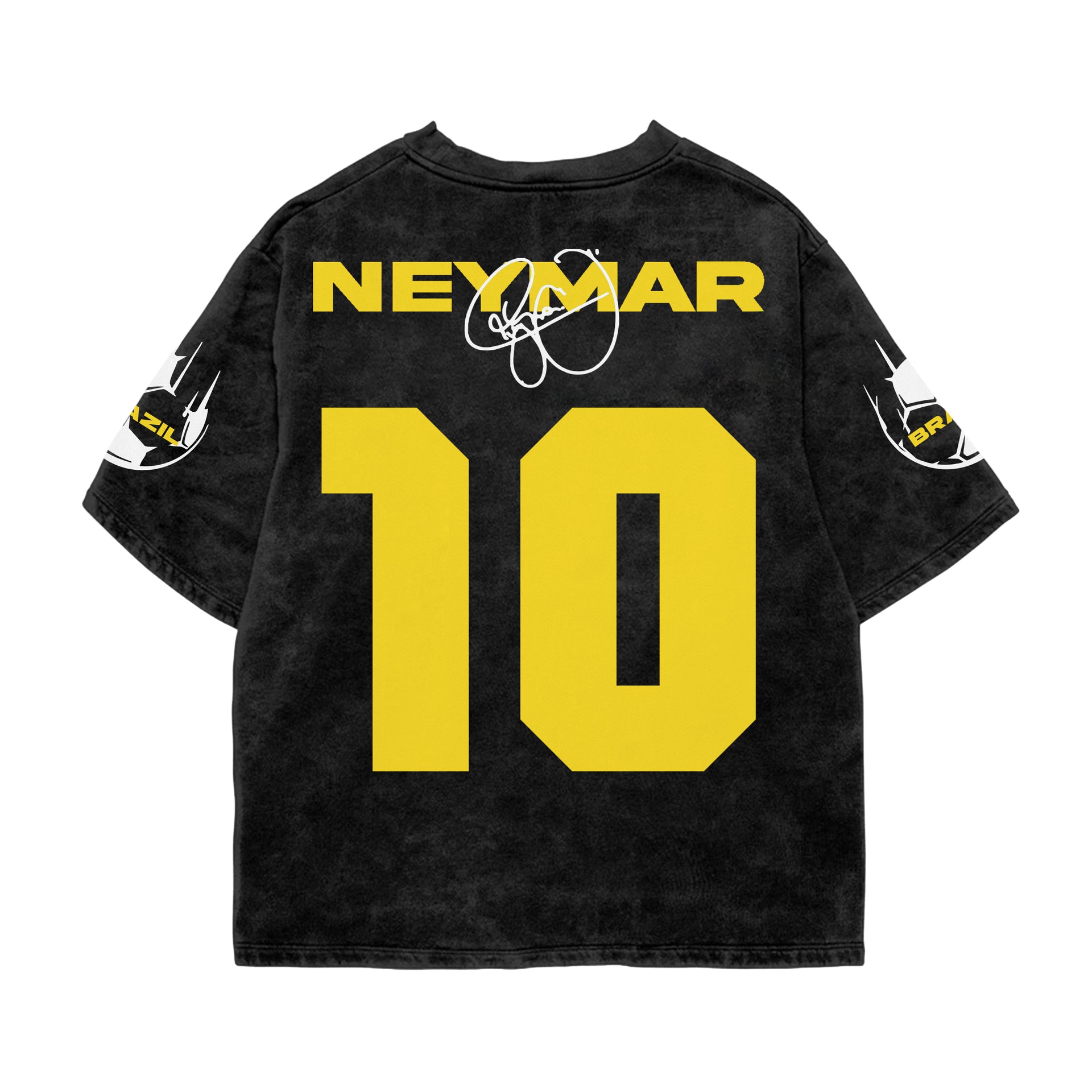 Neymar #10 Brazil Football Vintage Washed Streetwear Shirt