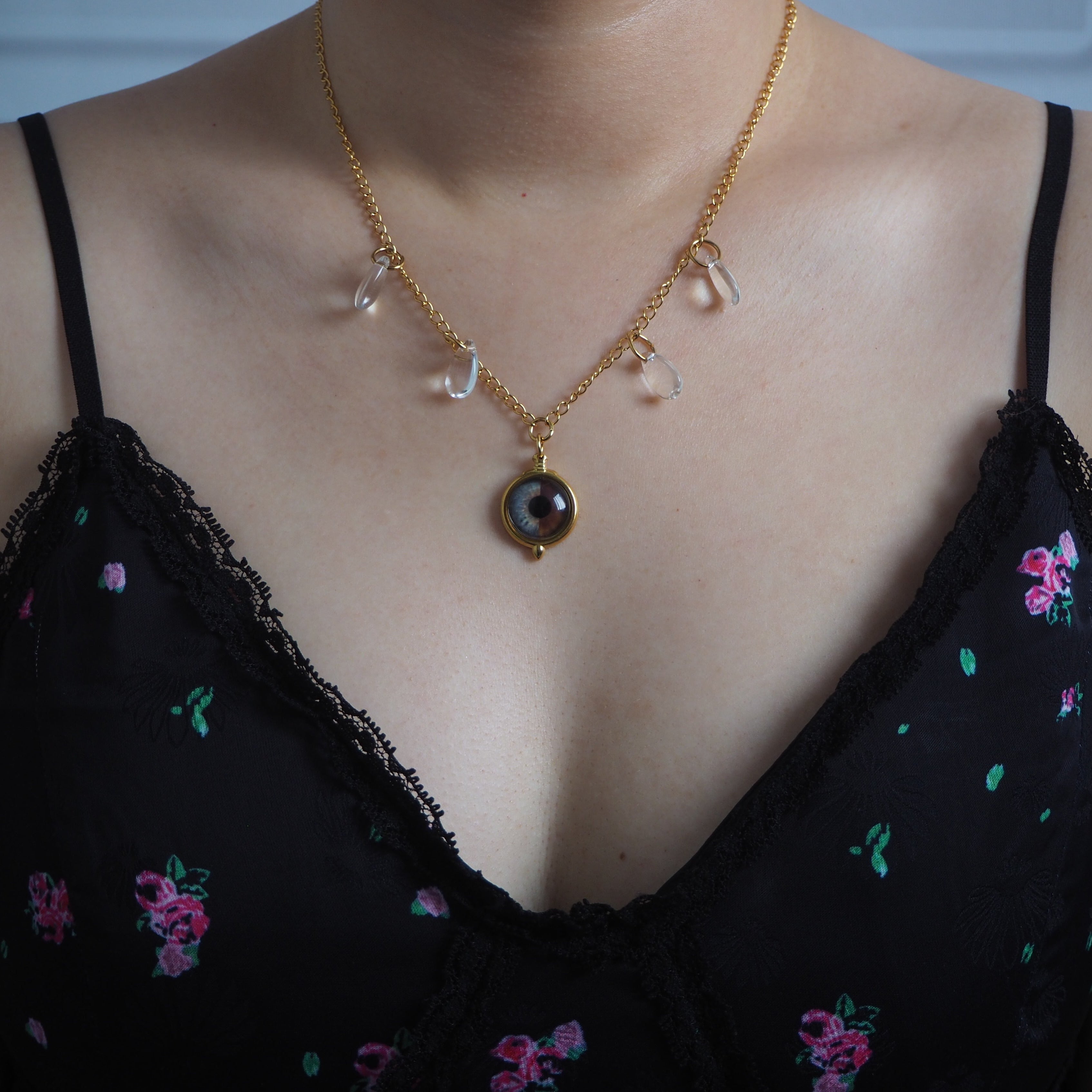 Custom Couple Eyes  Necklace