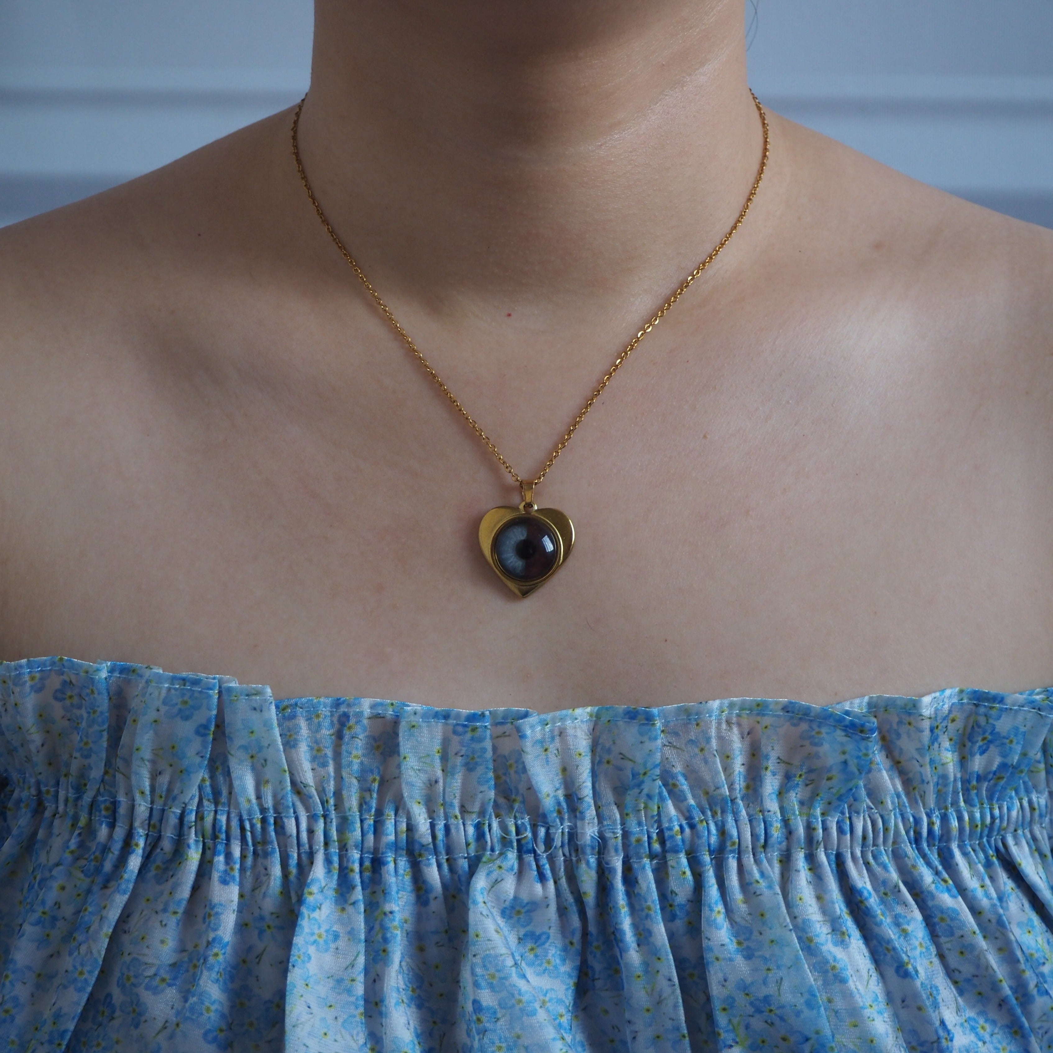 Custom Couple Eyes  Necklace