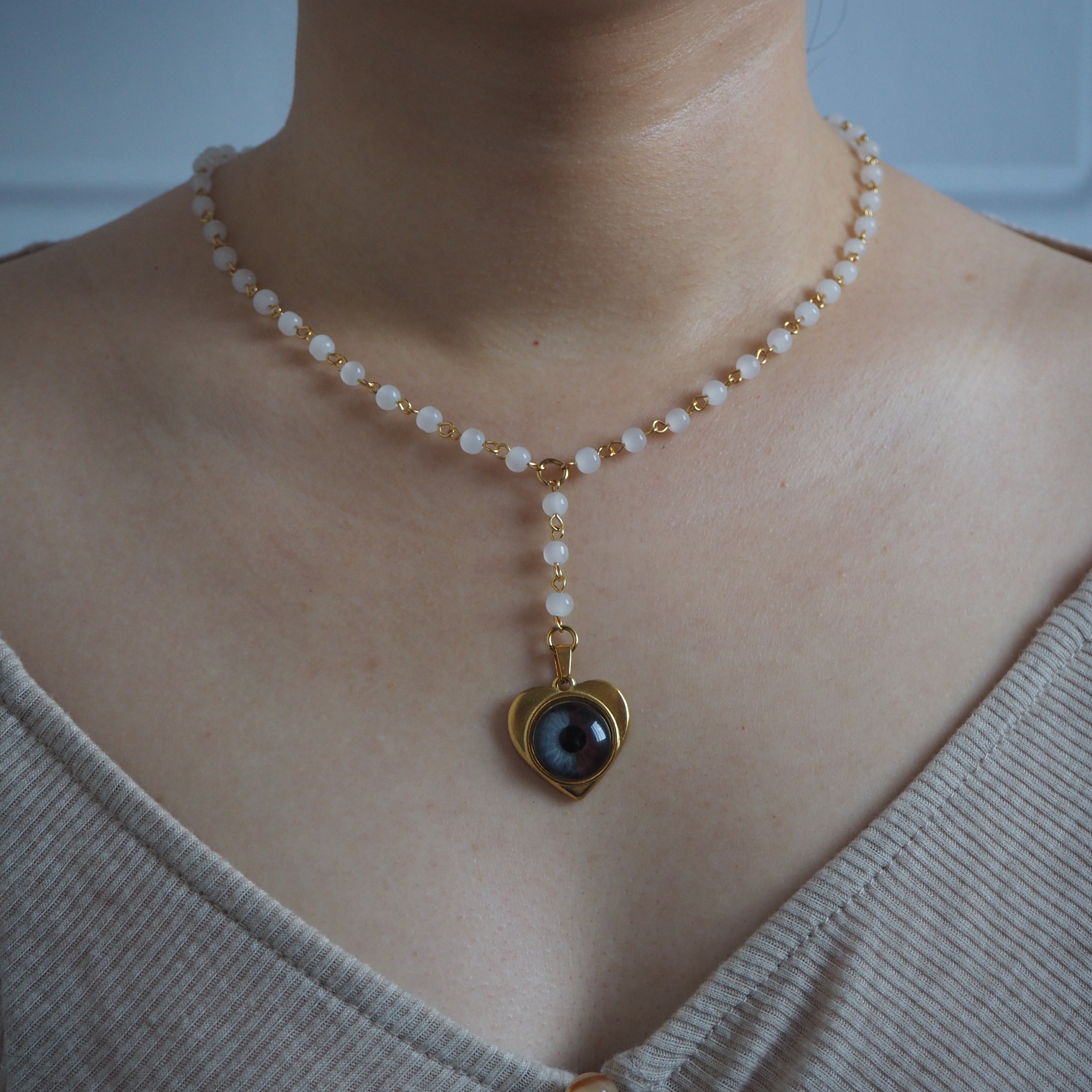 Custom Couple Eyes  Necklace