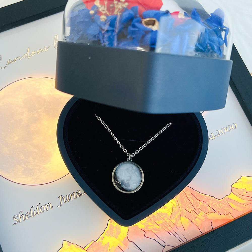 Custom Moon Phase Engraved Name Necklace