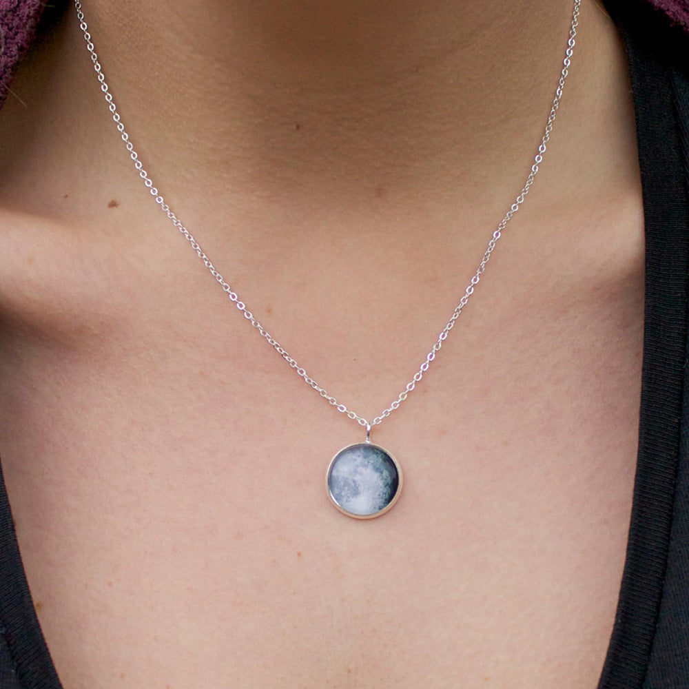 Custom Moon Phase Engraved Name Necklace