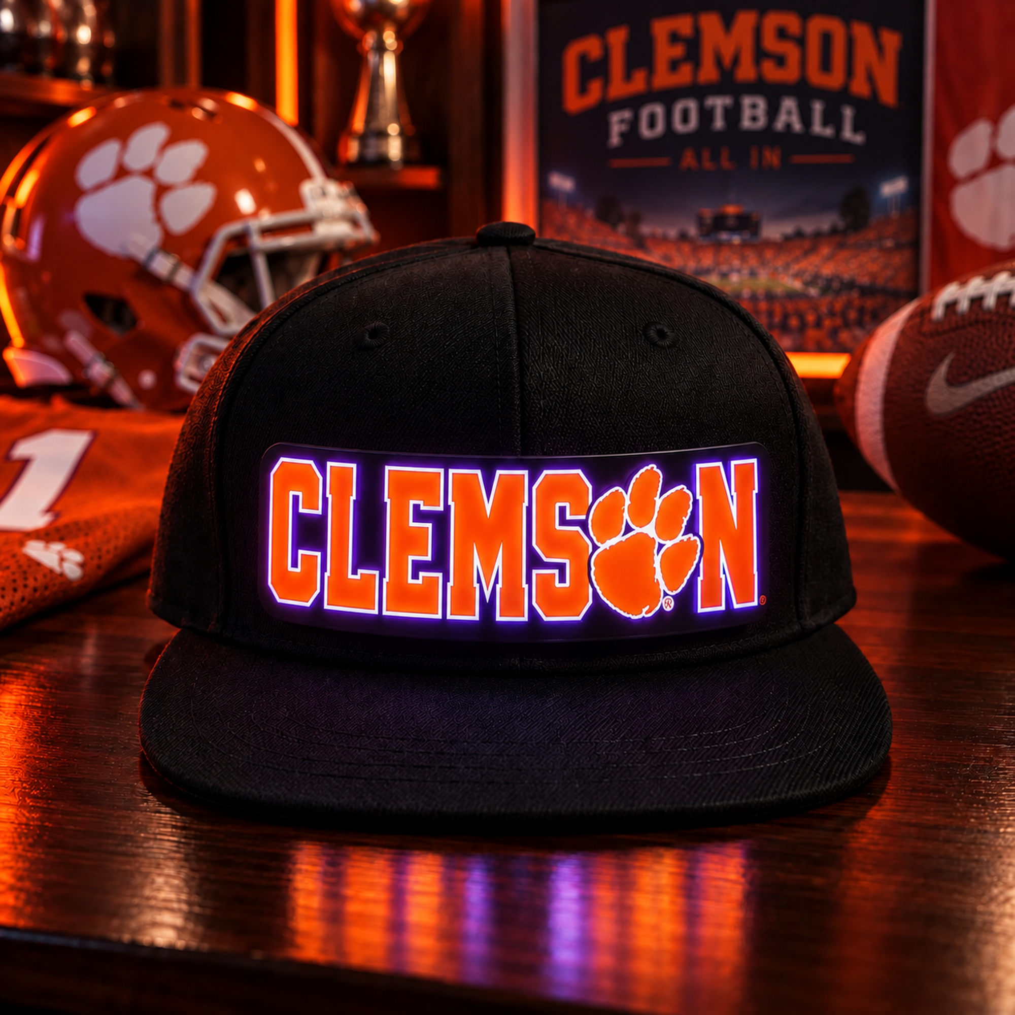 College Football LED Light-Up Snapback Cap