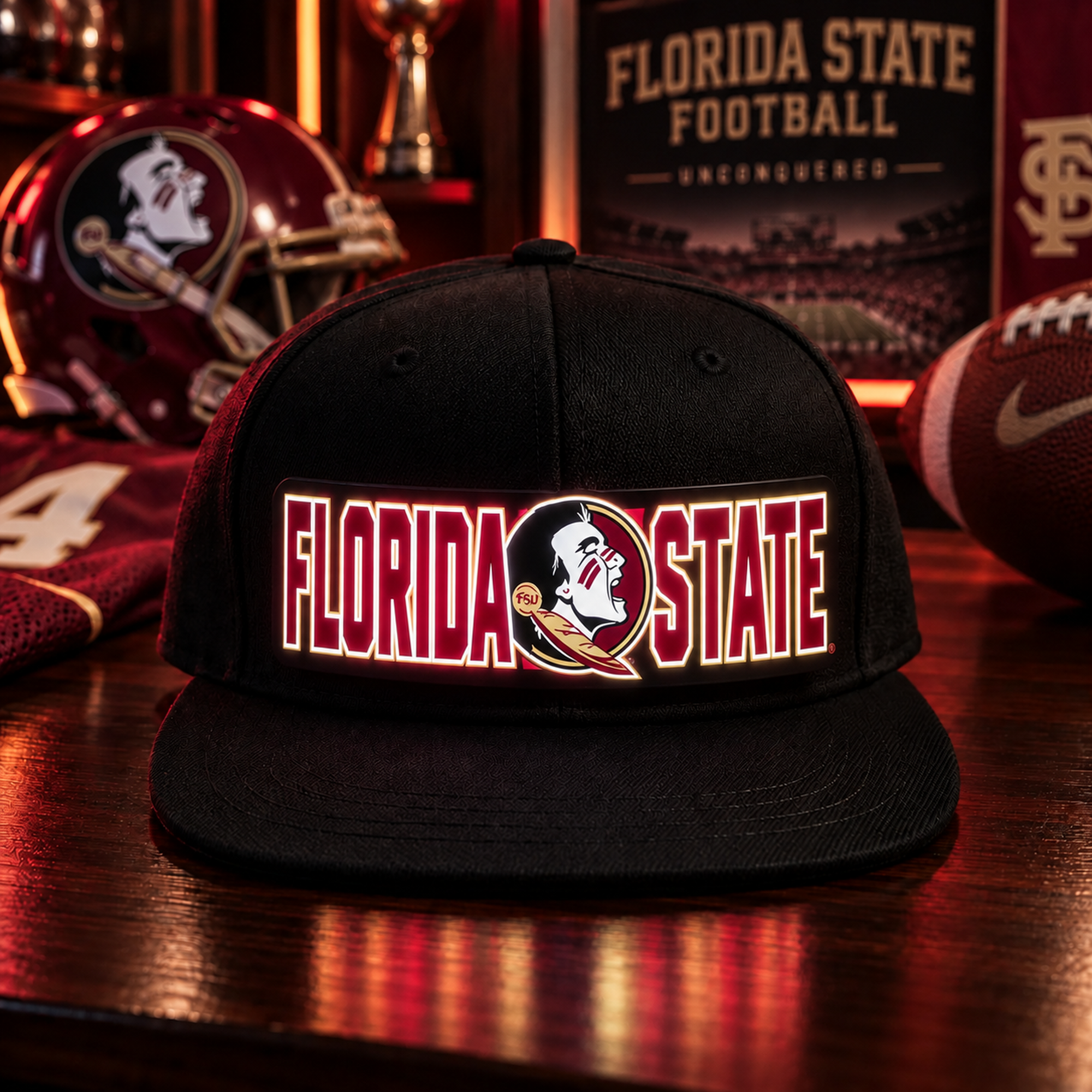 College Football LED Light-Up Snapback Cap