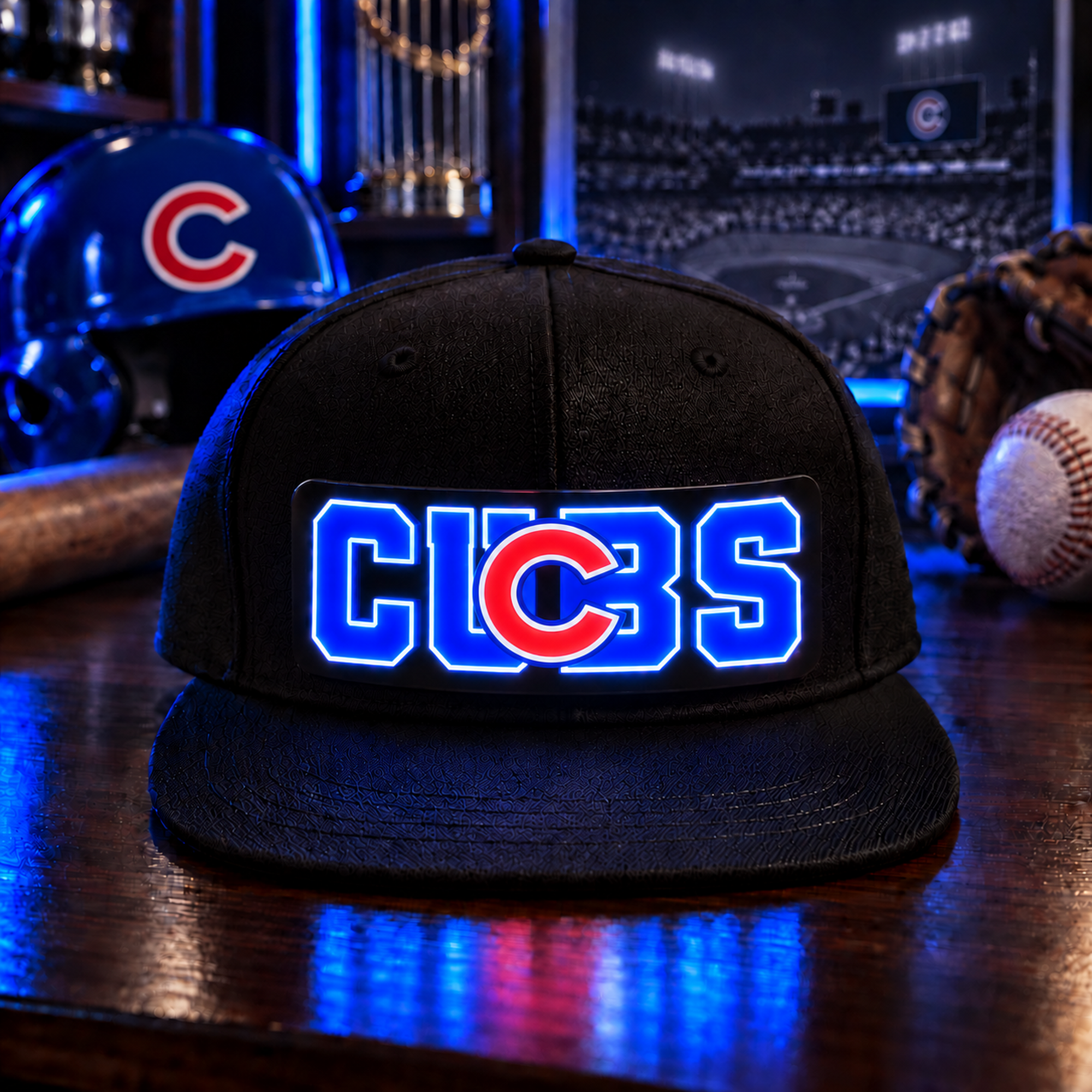 Baseball Fan LED Light-Up Snapback Cap