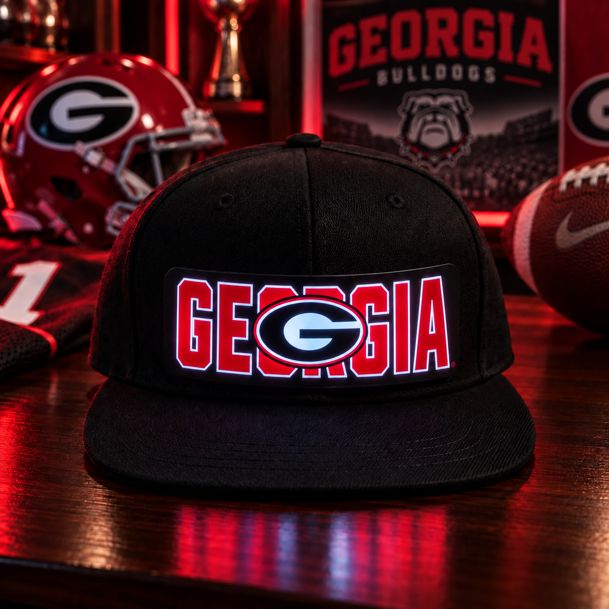 College Football LED Light-Up Snapback Cap