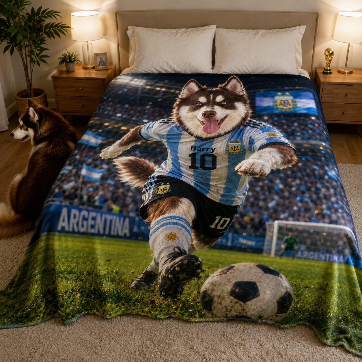 Custom Pet Football Soccer National Team Blanket