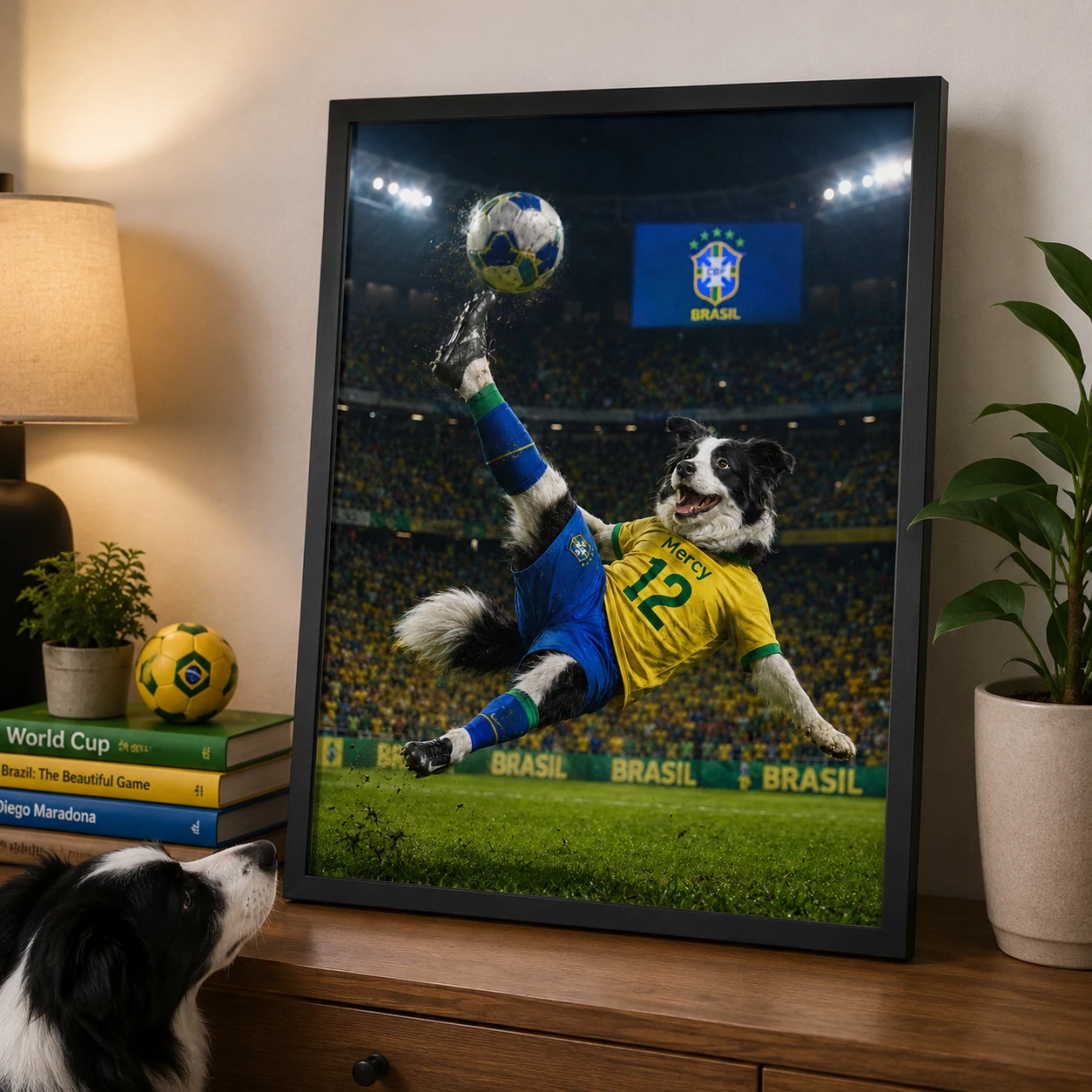 Custom Pet Football Soccer National Team Canvas Frame Wall Art 商品缩略图