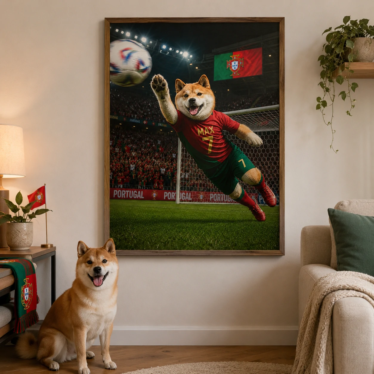 Custom Pet Football Soccer National Team Canvas Frame Wall Art