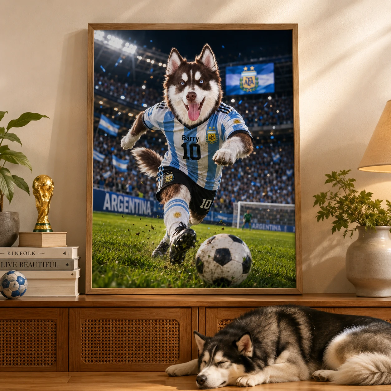 Custom Pet Football Soccer National Team Canvas Frame Wall Art