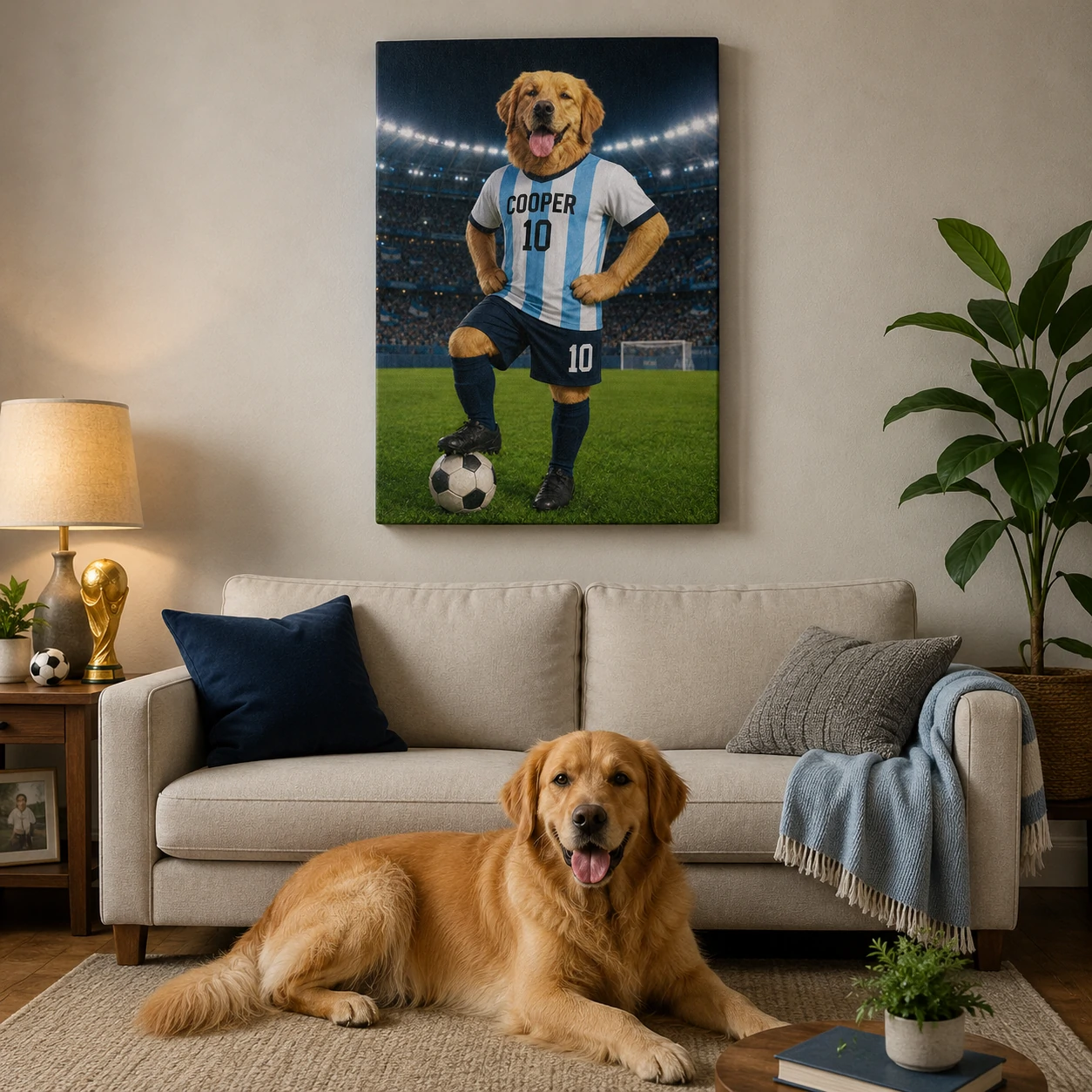 Custom Pet Football Soccer National Team Canvas Frame Wall Art