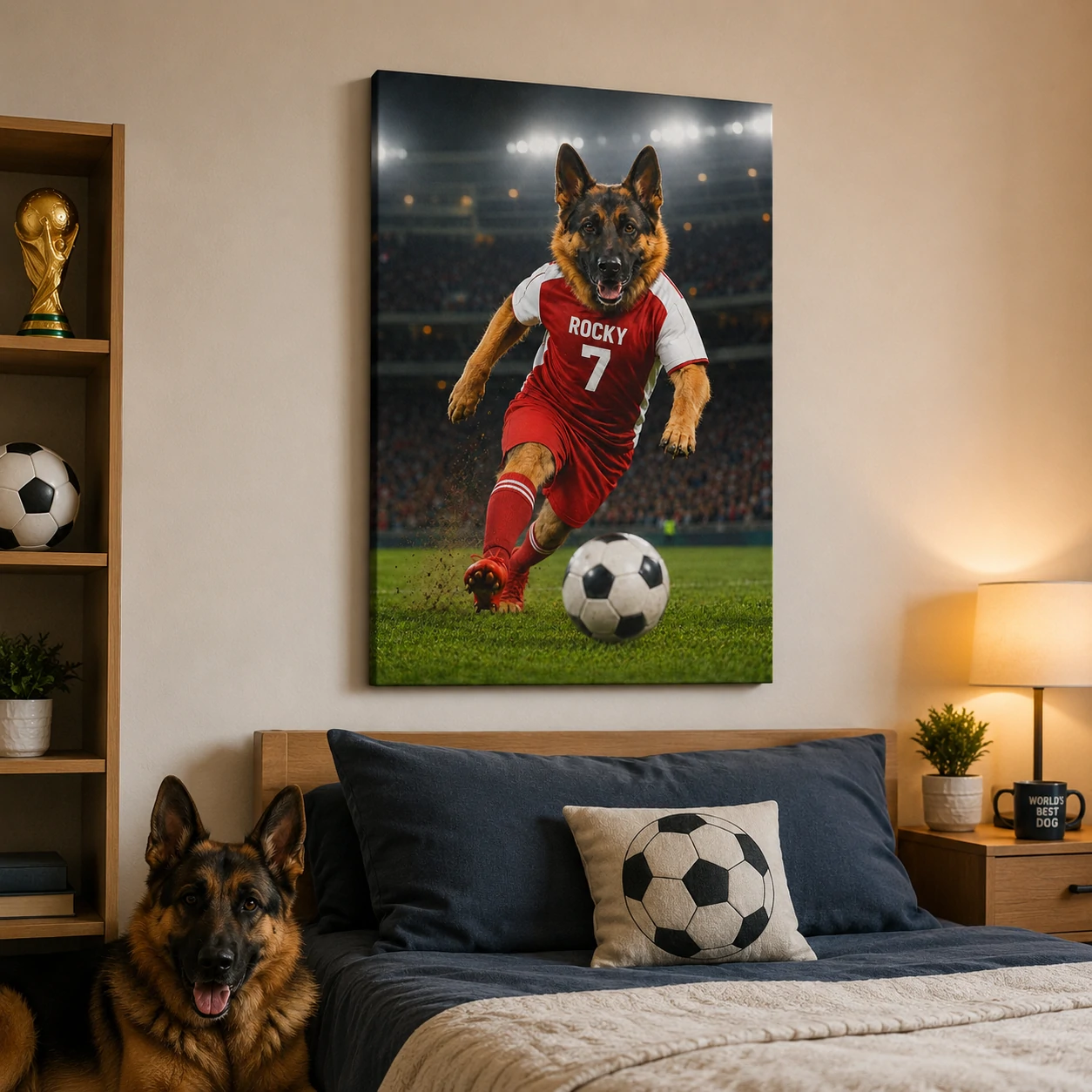 Custom Pet Football Soccer National Team Canvas Frame Wall Art