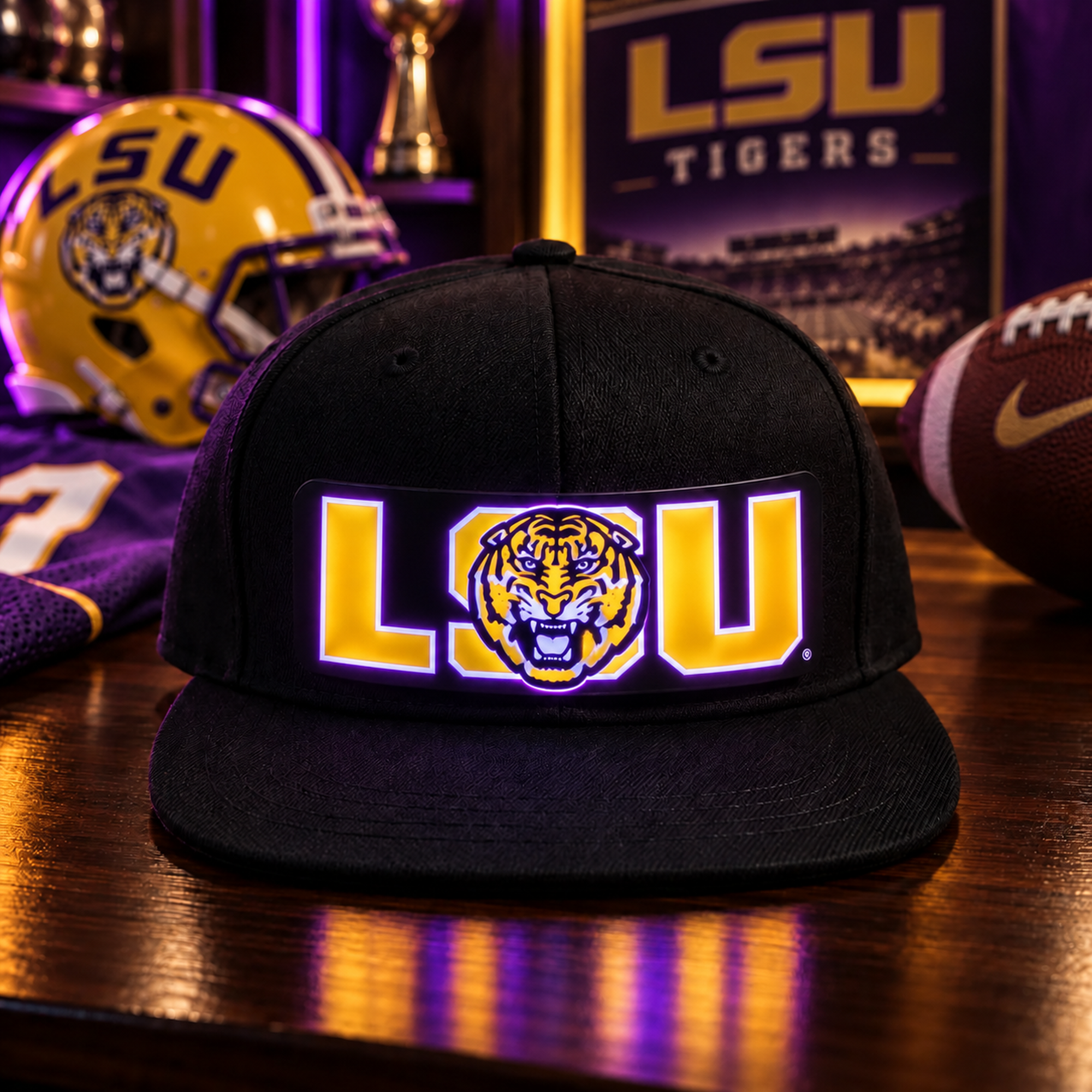 College Football LED Light-Up Snapback Cap