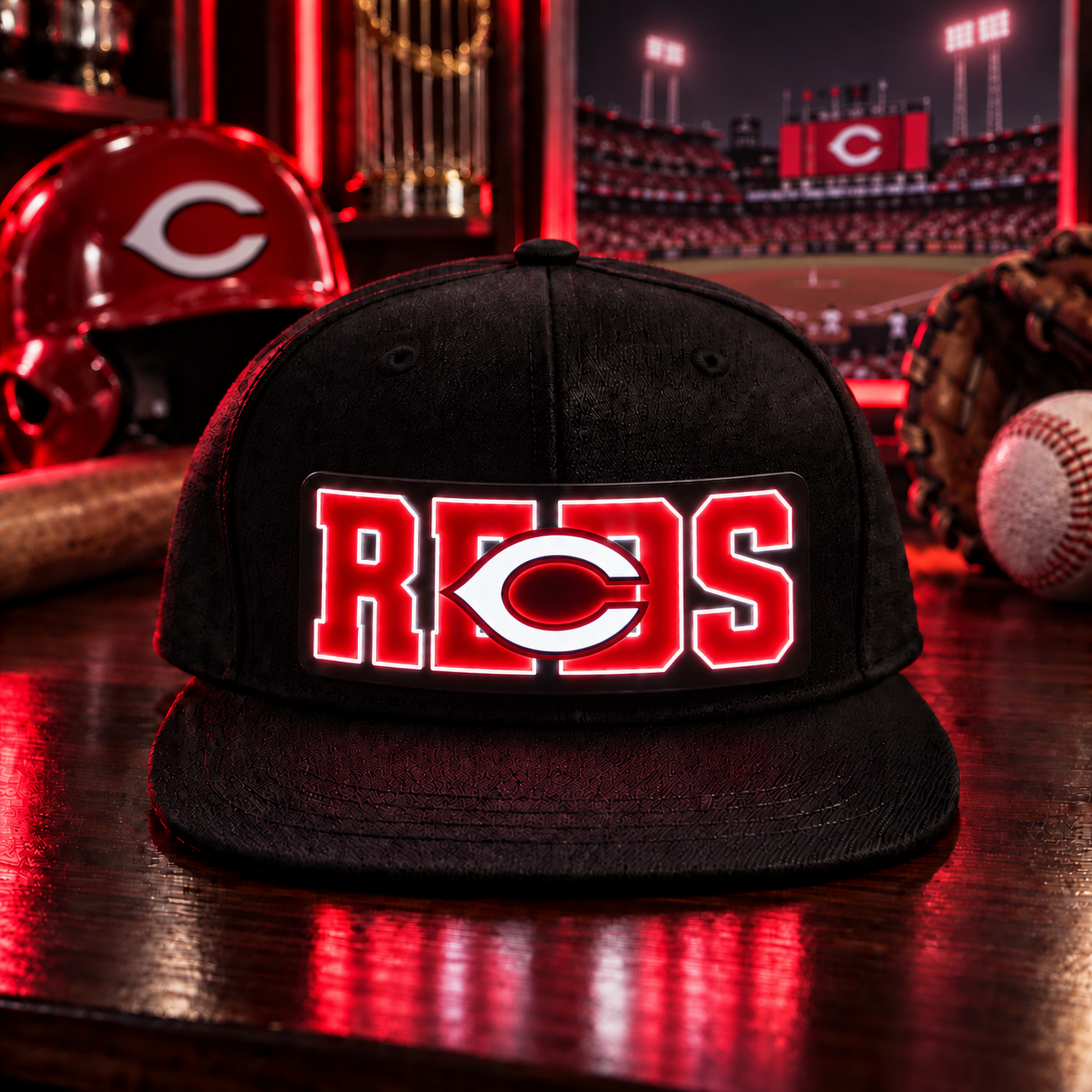 Baseball Fan LED Light-Up Snapback Cap