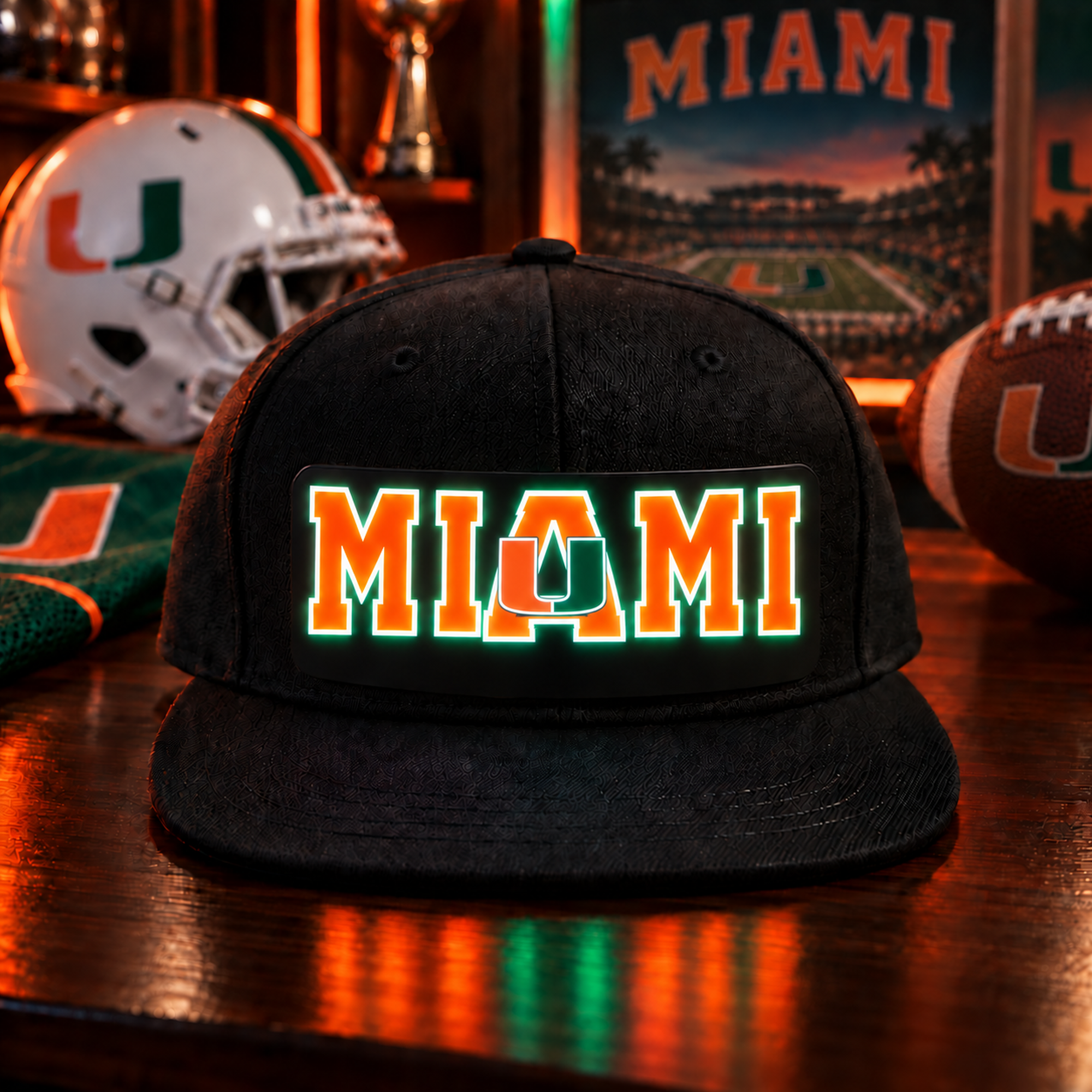 College Football LED Light-Up Snapback Cap