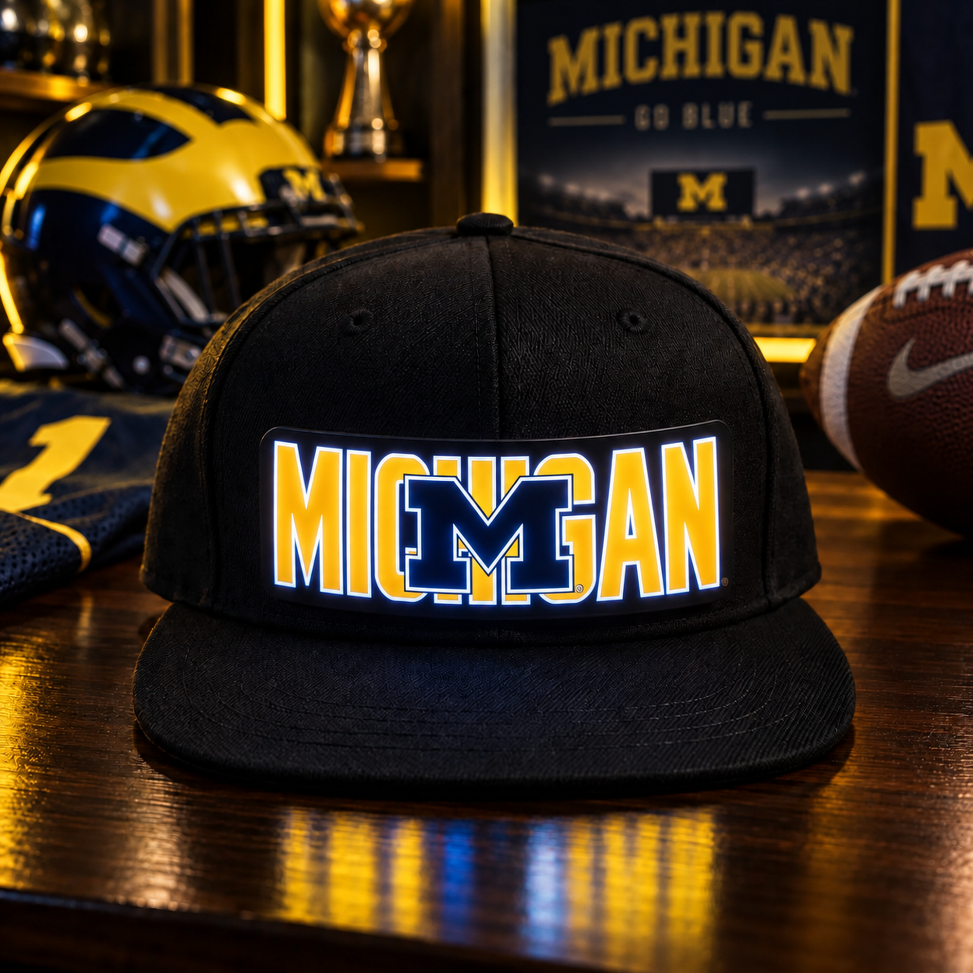 College Football LED Light-Up Snapback Cap