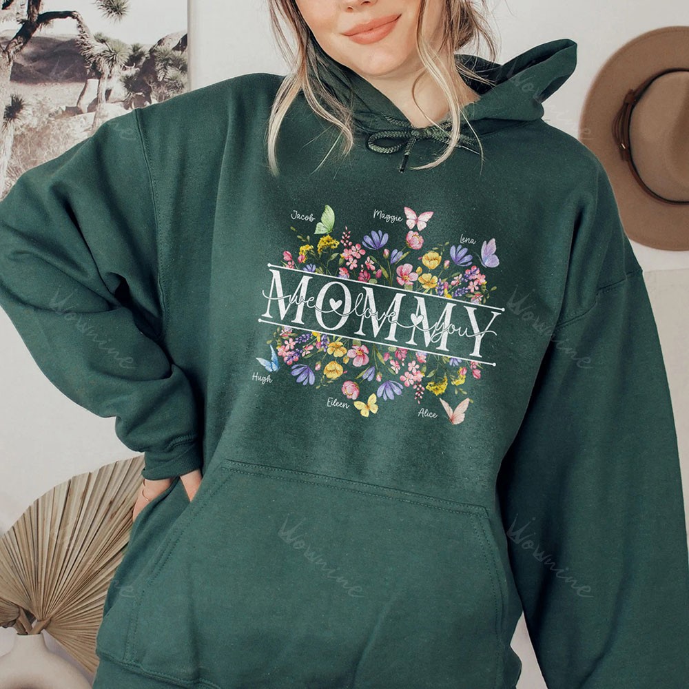 Custom Butterfly Mom Floral Sweatshirt