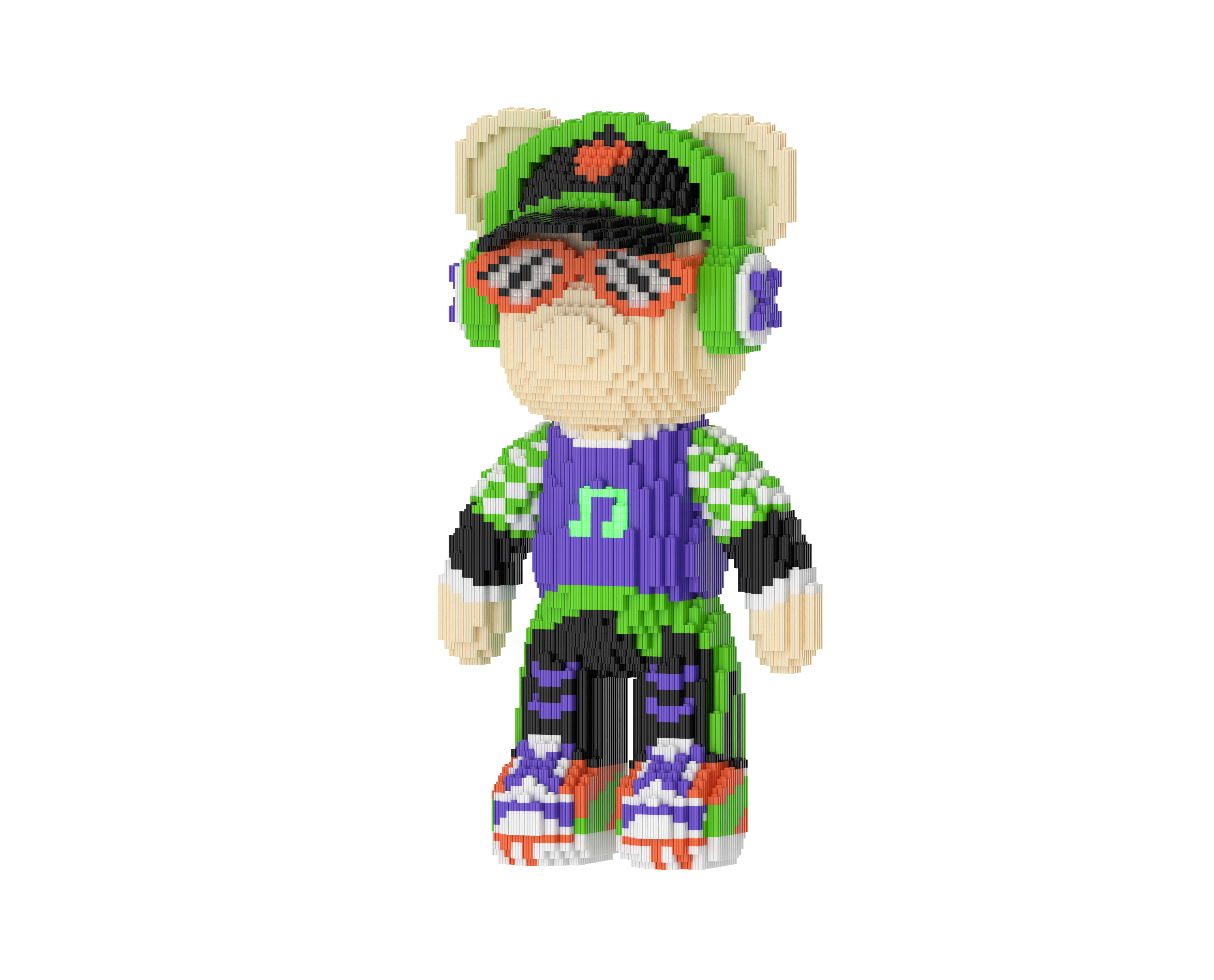 Hiphop bear Toy Bear Building Blocks Kit