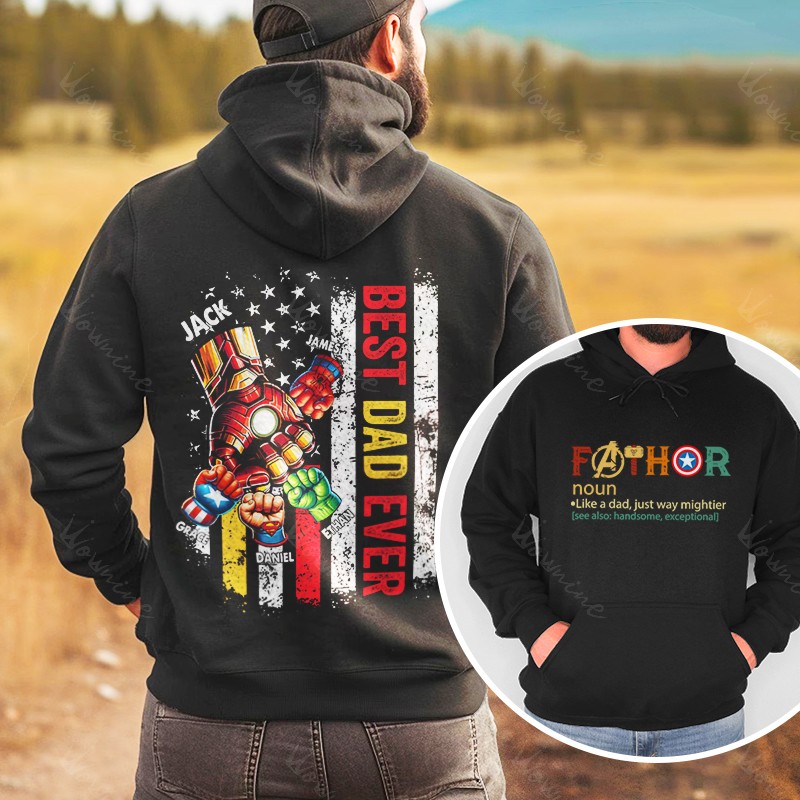 Custom Fathers Are The Best Dads Fist Patterns T-Shirt/Crewneck/Hoodie