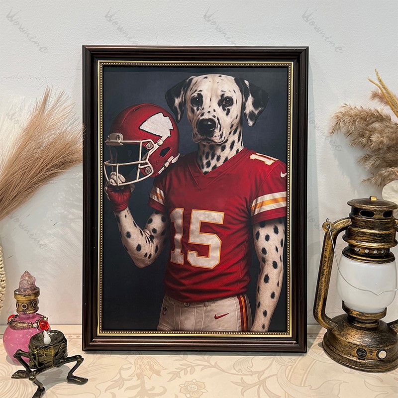 Custom American Football Pet Canvas Portrait