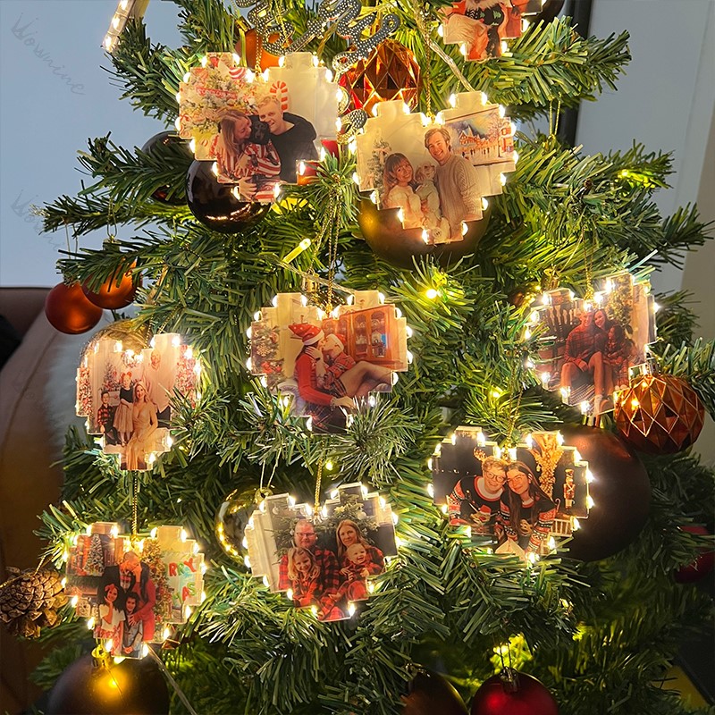 Custom Heart Shape Photo Collage Lamp with Photos