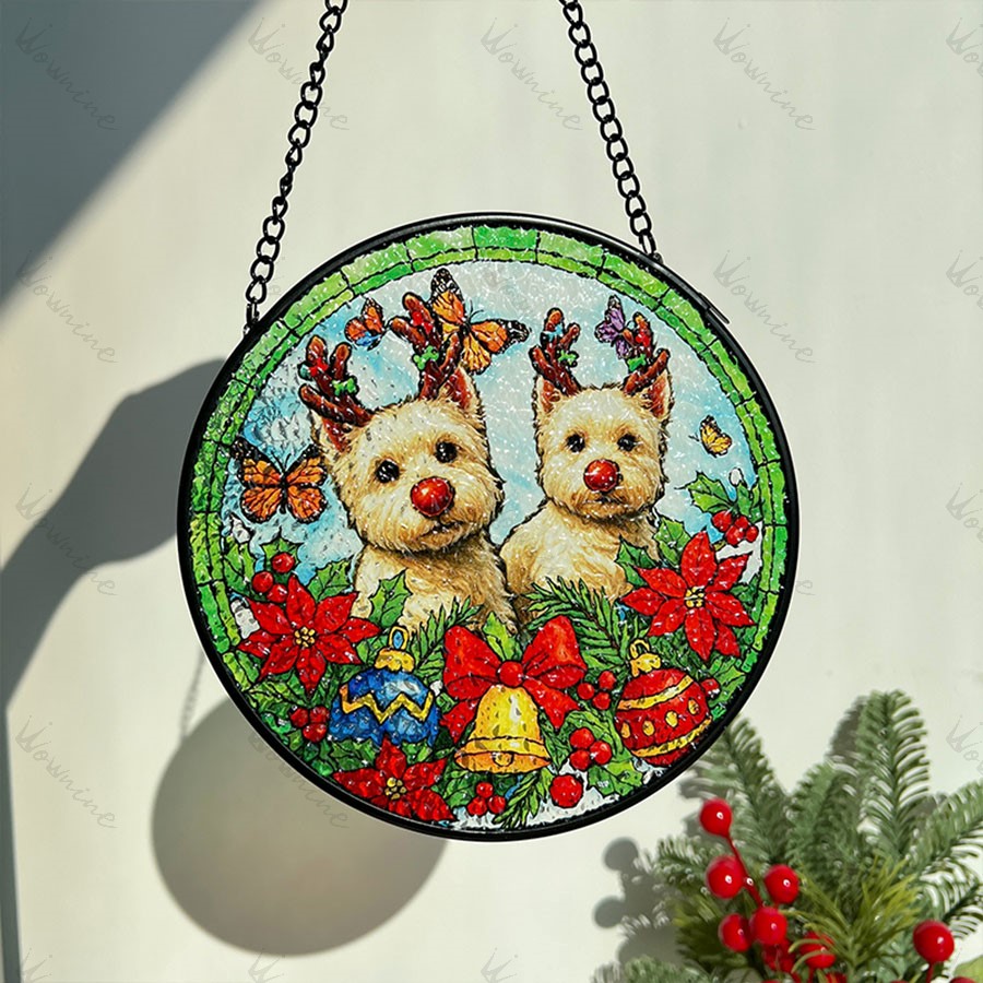 Personalized Pet Portrait Stained Glass Suncatcher
