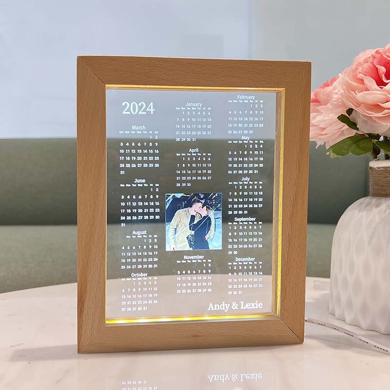 Personalized 2024 Calendar LED Light with Photo