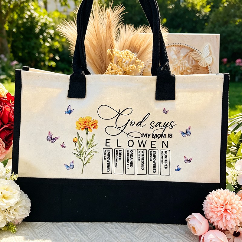 God Says I Am Name In Bible Verse Custom Tote Bag