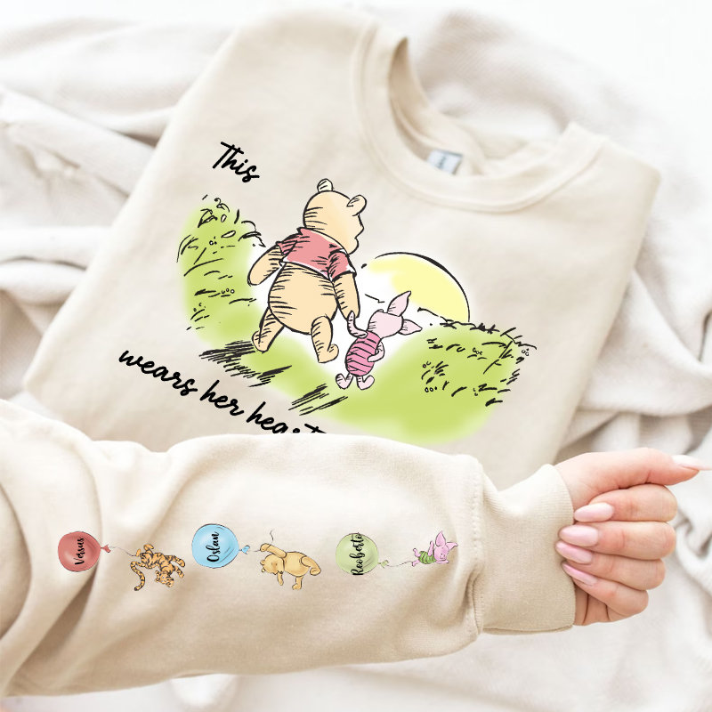 Custom Mama Bear hold hands Sweatshirt with Names Sleeve