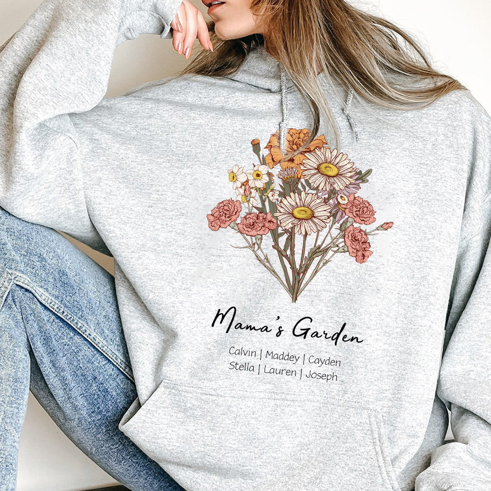 [Copy]Birth Flower Family Bouquet Custom Hoodie/Crewneck/T-shirt (AI Processed)