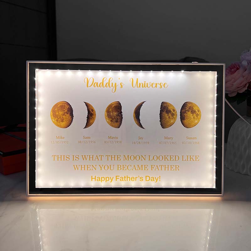 Multi Moon Moon Phase Mirror Lamp - Daddy's Universe