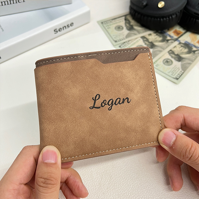 Custom Kids' Names - Personalized Leather Wallet