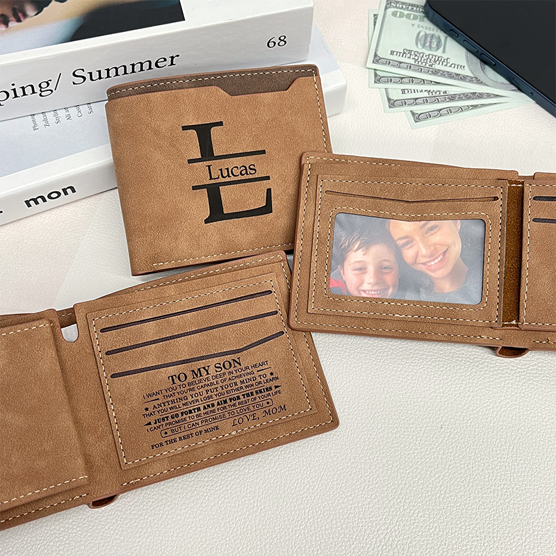 Custom Kids' Names - Personalized Leather Wallet