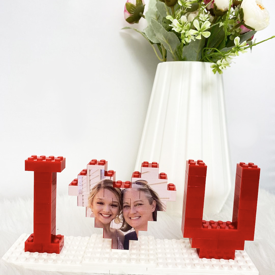 Custom Building Brick Valentine's Day Gifts Photo Block Personalised I Love You Brick Puzzles Gifts for Lovers