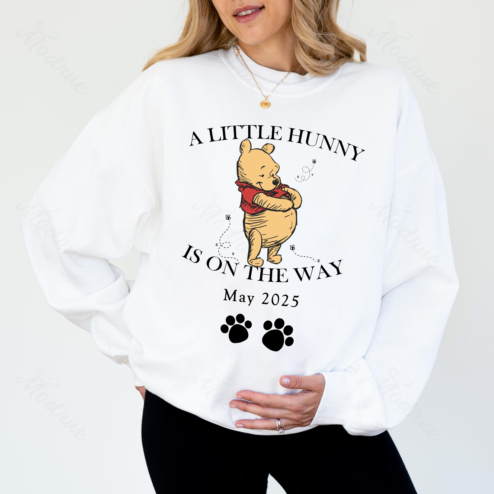 A little Hunny Is On The Way Custom Pregnancy Announcement Shirt