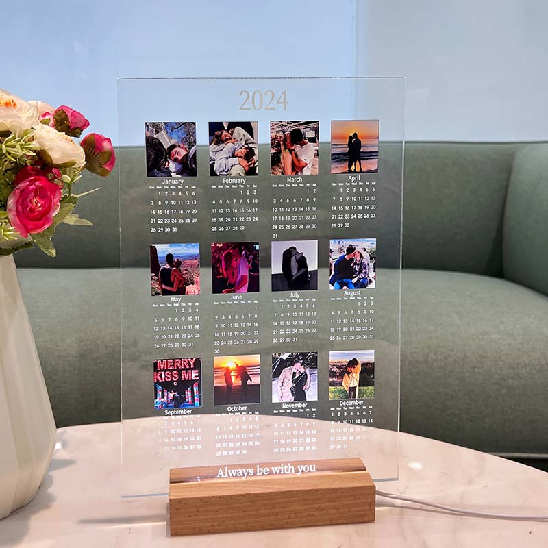 Personalized 2024 Calendar LED Light with Photo
