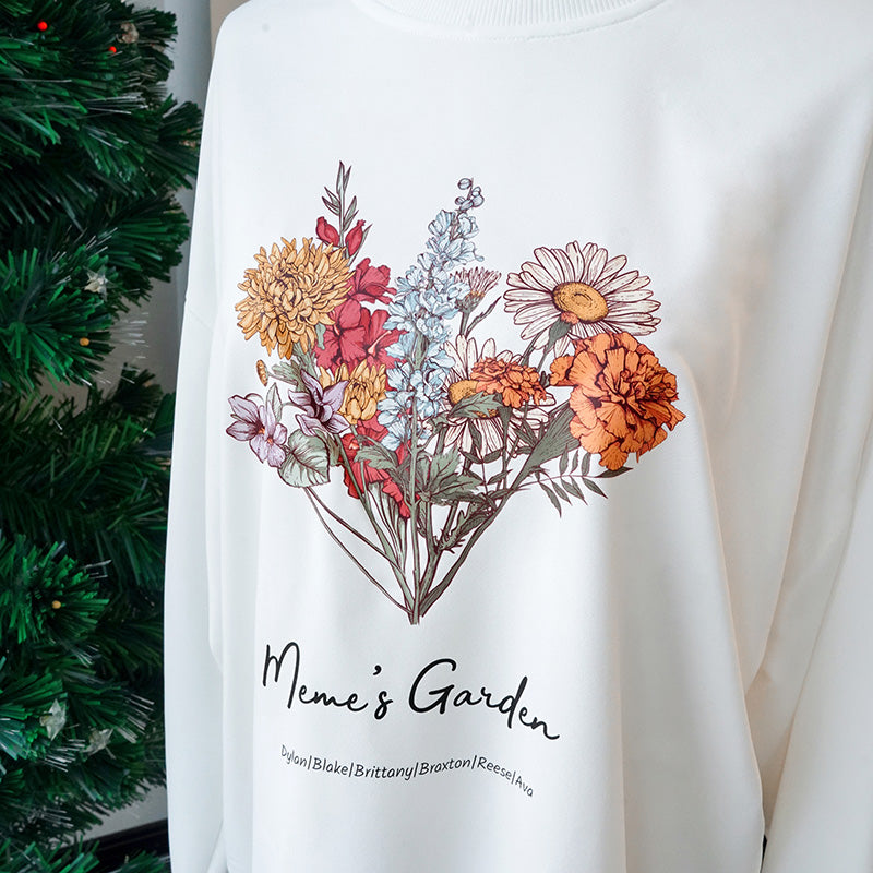 [Copy]Birth Flower Family Bouquet Custom Hoodie/Crewneck/T-shirt (AI Processed)