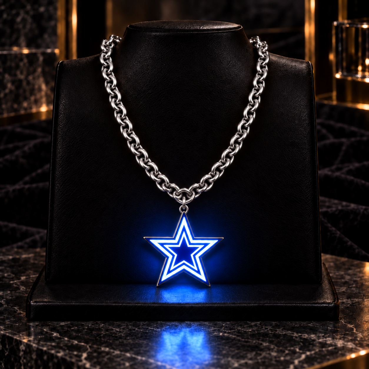 Football Fan LED Light-Up Pendant Chain Necklace