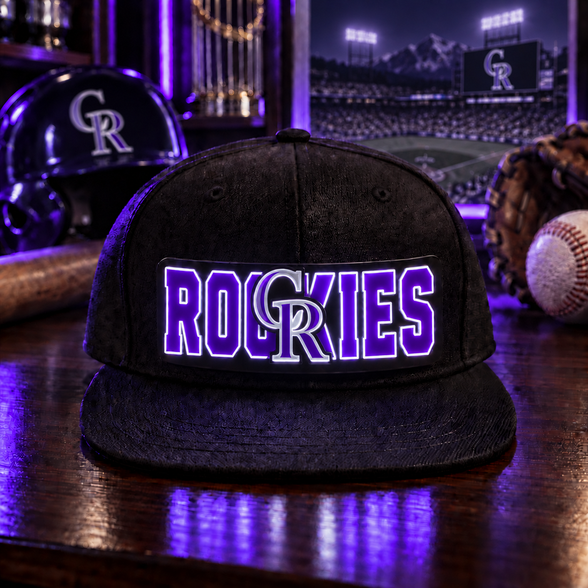 Baseball Fan LED Light-Up Snapback Cap