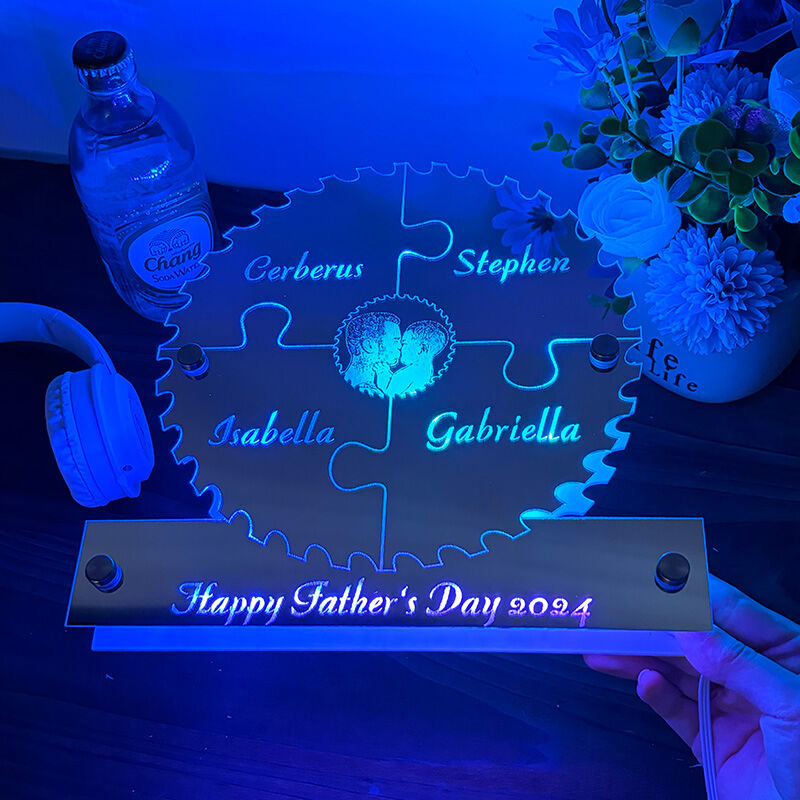 Personalized Sawtooth Mirror Lamp Cool Gift For Dad