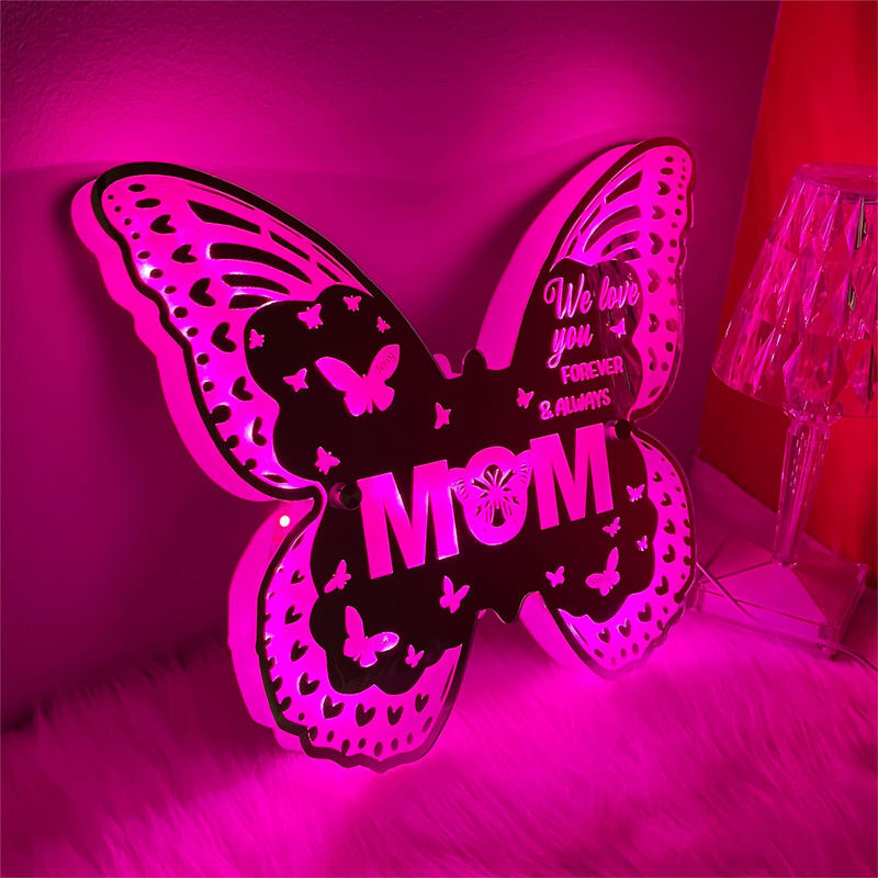 Personalized Butterfly Mirror Light Exquisite Gift For Mom