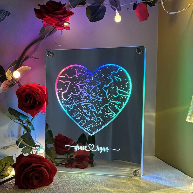 Personalized Mirror Lamp Customized Star Chart Sweet Valentine's Day Gift For Her