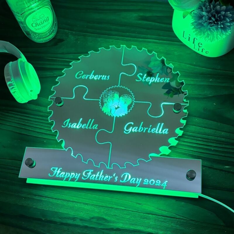 Personalized Sawtooth Mirror Lamp Cool Gift For Dad