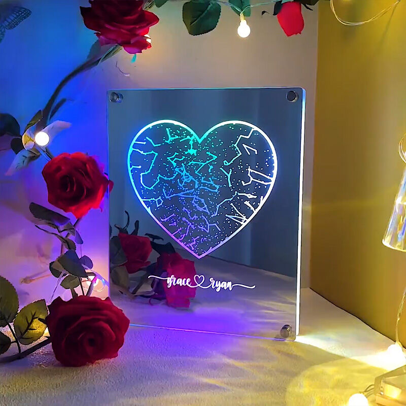 Personalized Mirror Lamp Customized Star Chart Sweet Valentine's Day Gift For Her