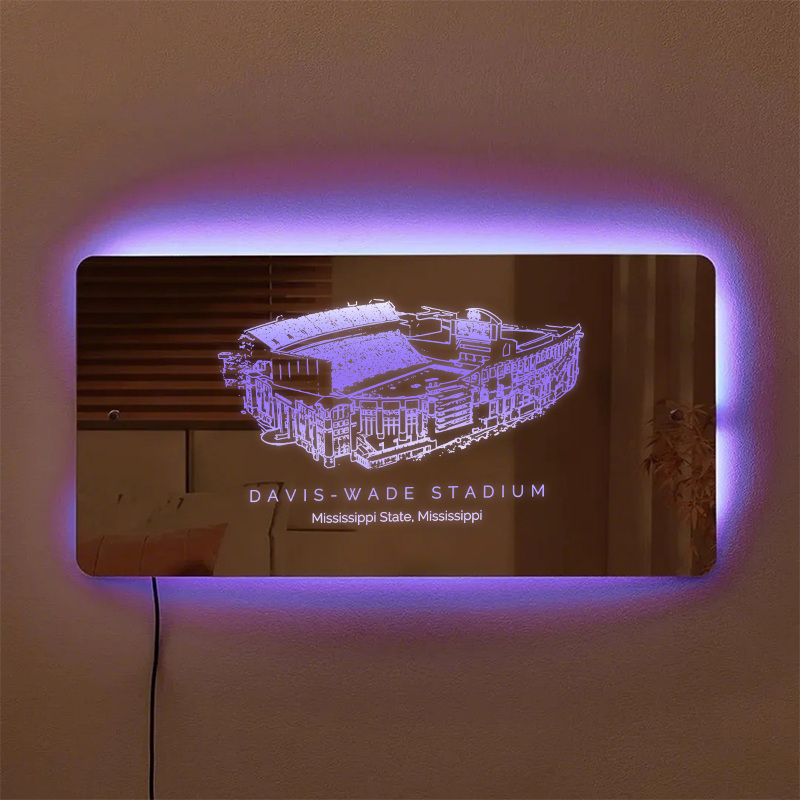 Davis Wade Stadium Mirror Light-Gifts For Sports Lovers、Mississippi State Bulldogs、NCAA