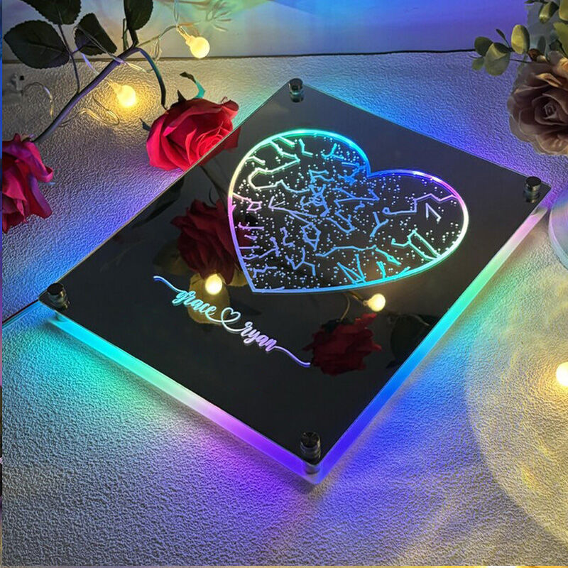 Personalized Mirror Lamp Customized Star Chart Sweet Valentine's Day Gift For Her